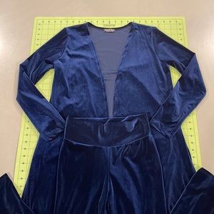 2 piece velvet pant suit